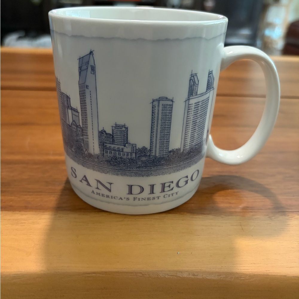 Starbucks San Diego Mug - Navy and White architectural series. 18 Oz.